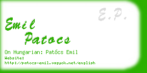 emil patocs business card